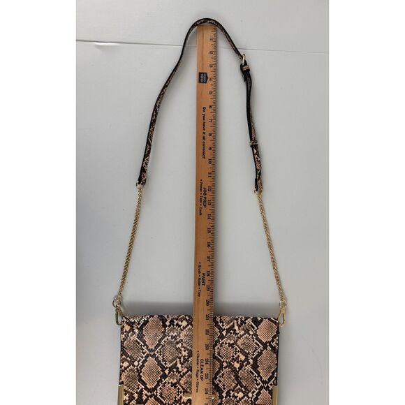 Steve Madden Women's Snake Skin Crossbody Purse Bag Handbag Gold Chain Strap - Picture 12 of 12